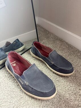 CROCS Walu Navy Blue Slip-On Canvas Loafers